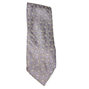 Covington Men's Silk Tie Purple Gold Paisley Necktie Classic Pattern Elegant